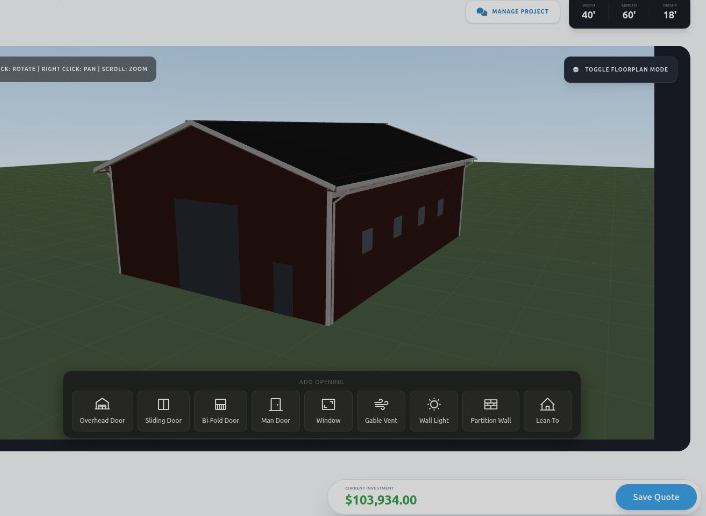 TimberLogic 3D post-frame configurator